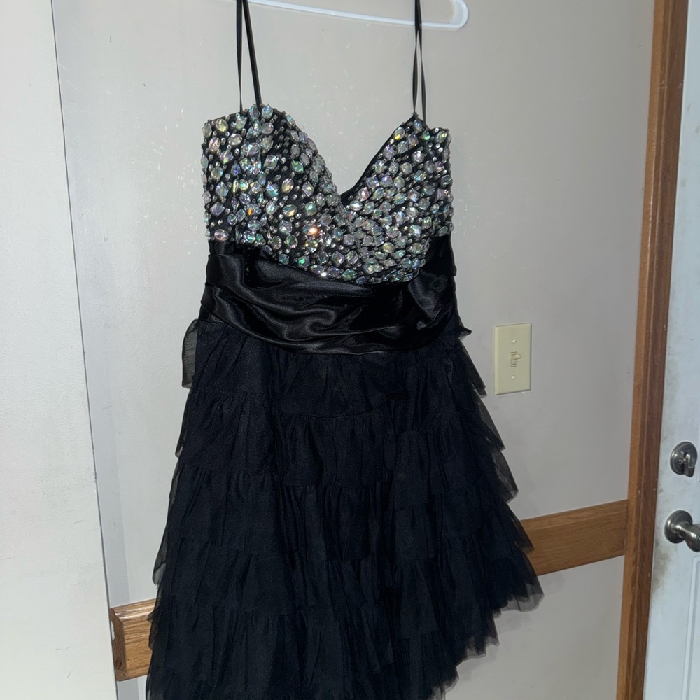Deb Black Sequin Embellished Dress